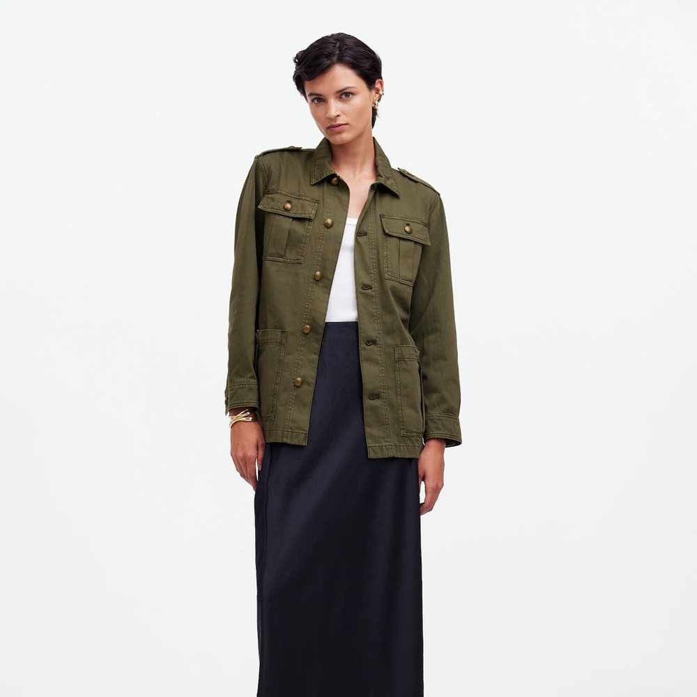 NWT Madewell Chino Safari Jacket in Faded Ivy - Picture 3 of 8
